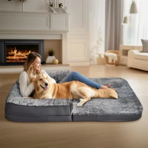 Human-Size Giant Orthopedic Dog Bed – Plush Calming Foldable Pet Bed (180cm)